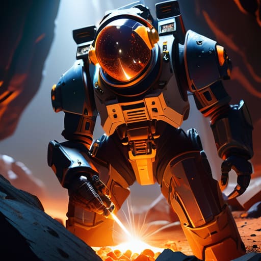 Space dwarves mining in Deep Rock Galactic.