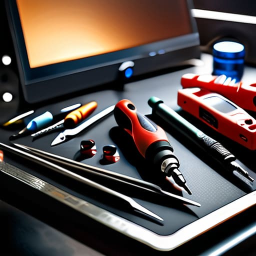 Essential tools for home electronics repair.